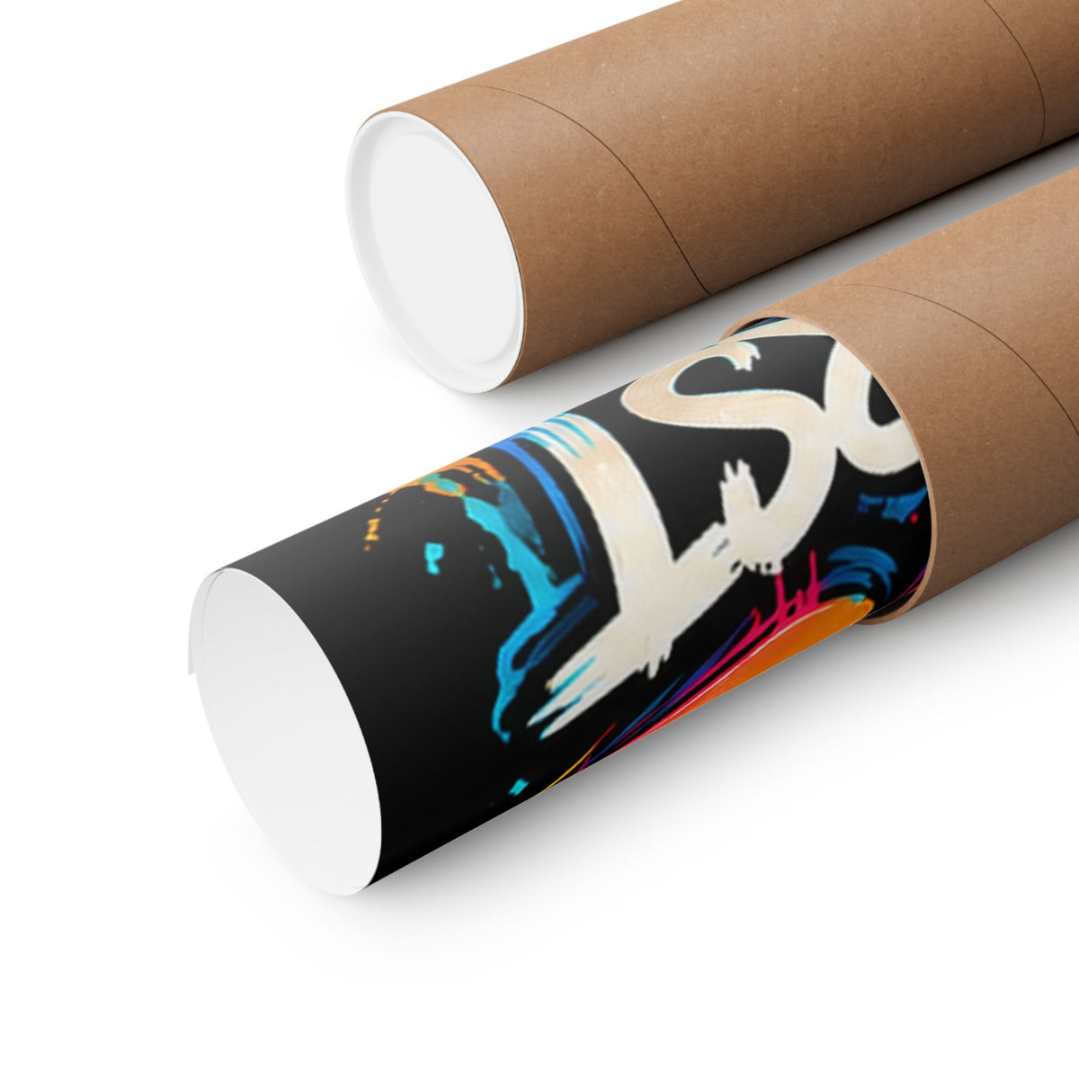 Family First Dog Poster — Colorful Graffiti Matte Vertical Print