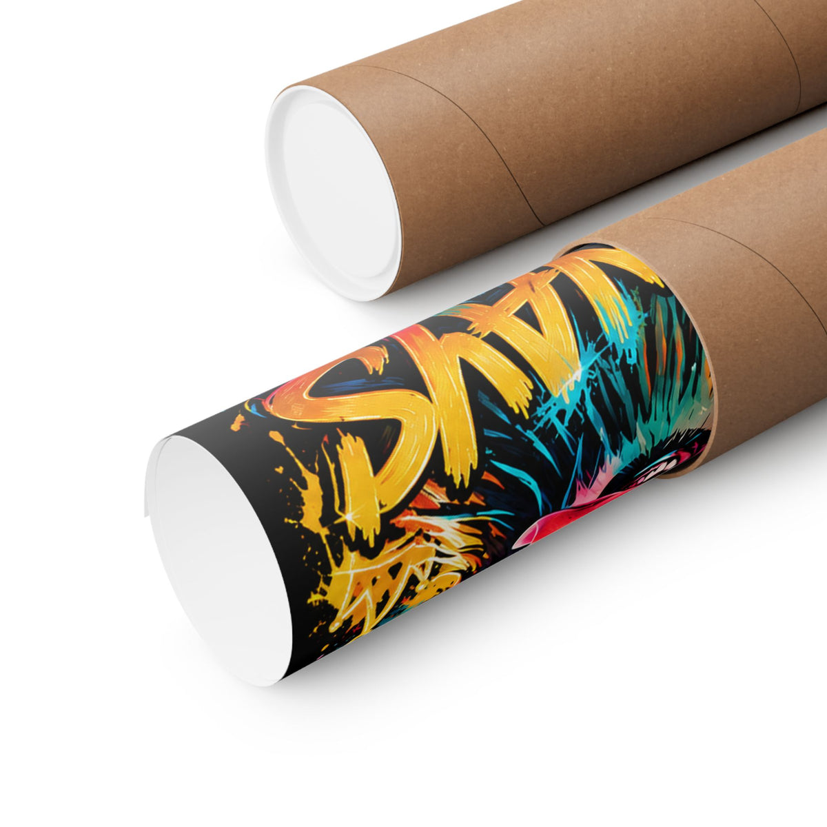 Family First Dog Poster — Colorful Graffiti Matte Vertical Print
