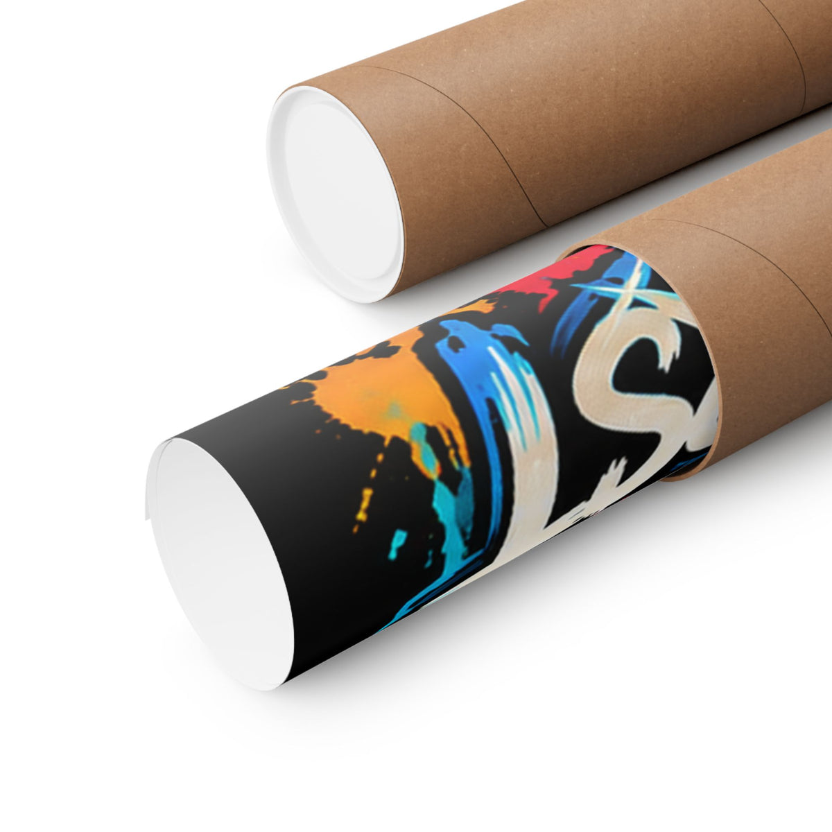 Family First Dog Poster — Colorful Graffiti Matte Vertical Print
