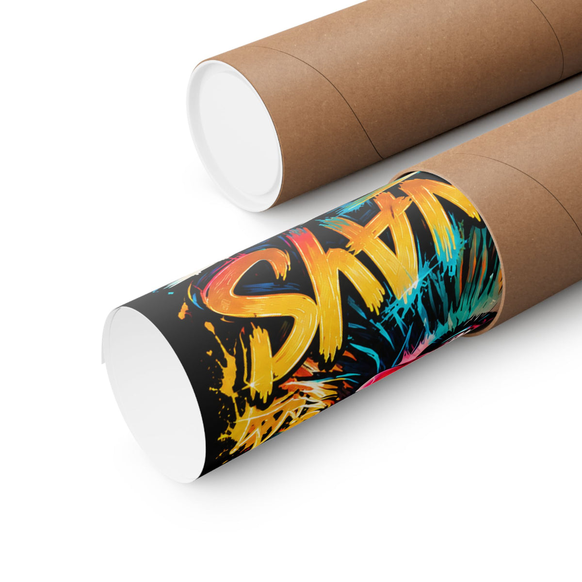 Family First Dog Poster — Colorful Graffiti Matte Vertical Print