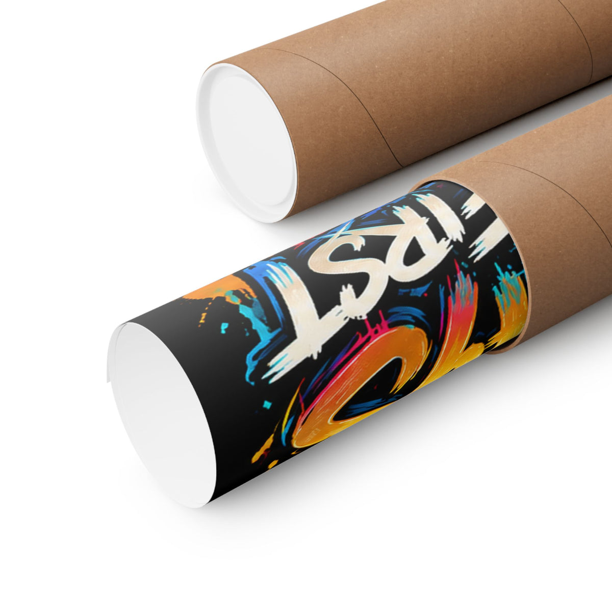 Family First Dog Poster — Colorful Graffiti Matte Vertical Print