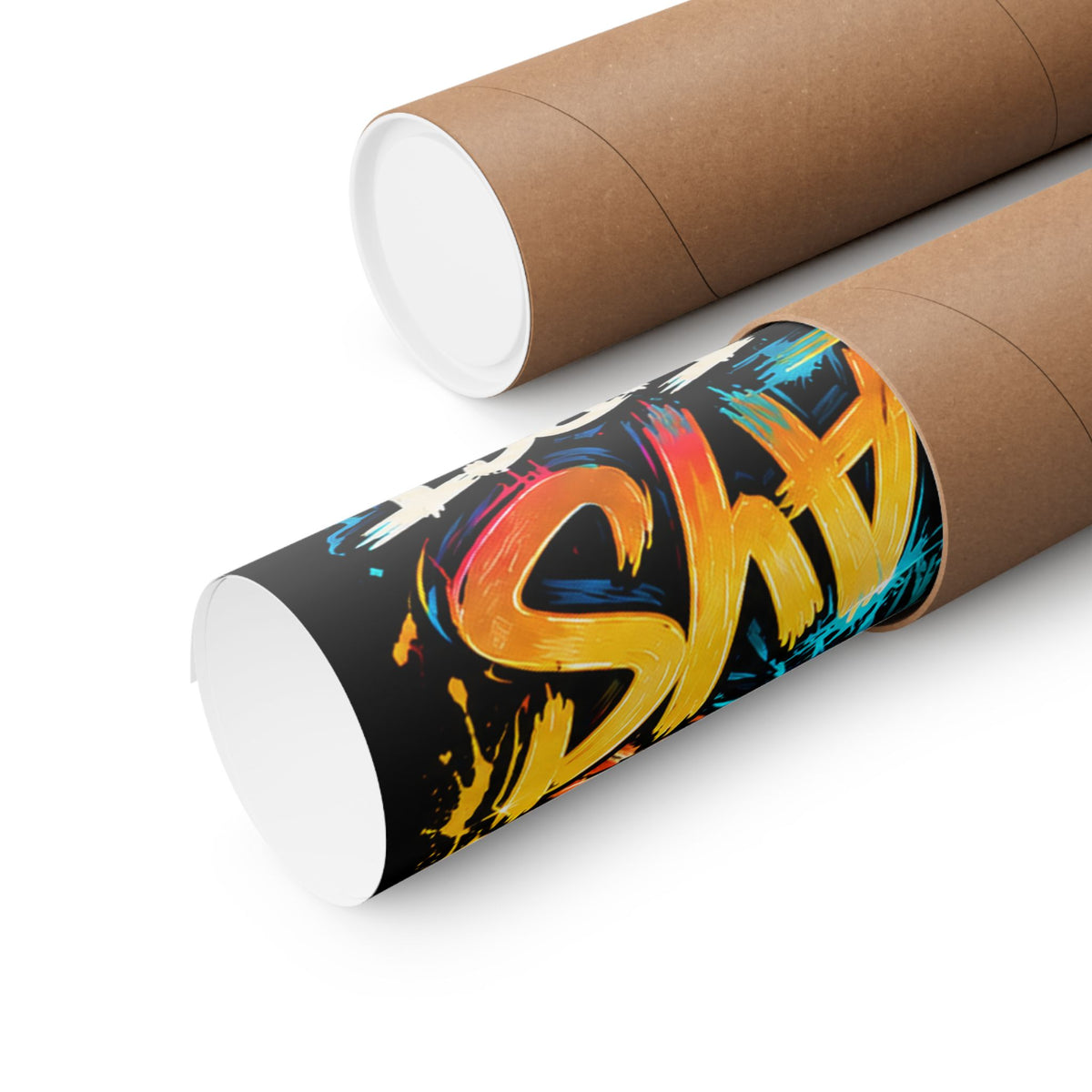 Family First Dog Poster — Colorful Graffiti Matte Vertical Print