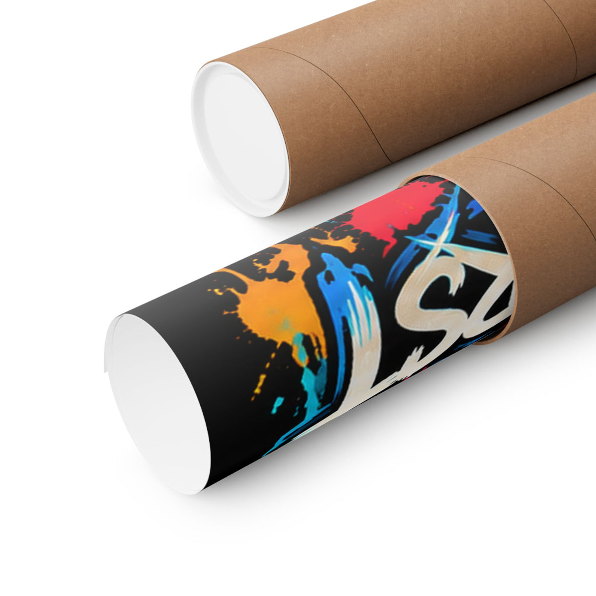 Family First Dog Poster — Colorful Graffiti Matte Vertical Print