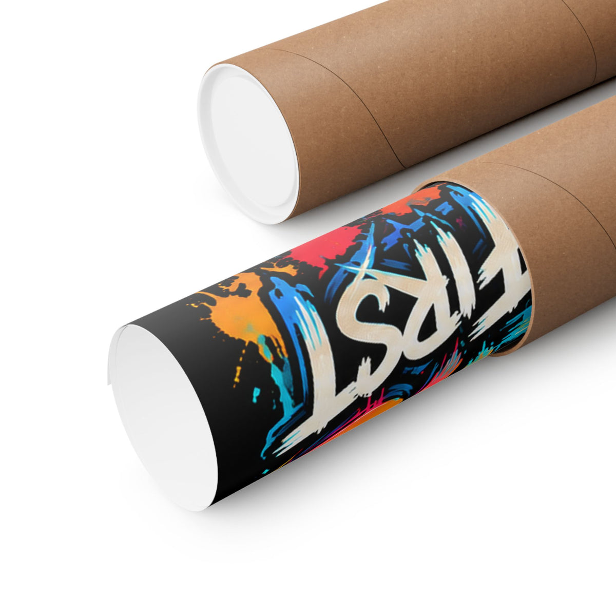 Family First Dog Poster — Colorful Graffiti Matte Vertical Print