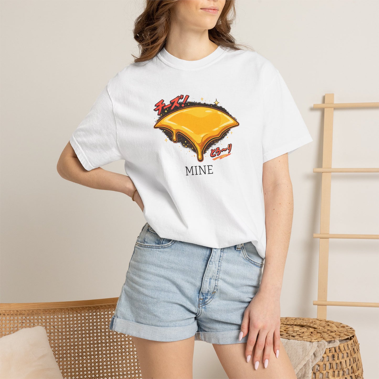 Cheese Slice on 'Mine' Graphic T-Shirt