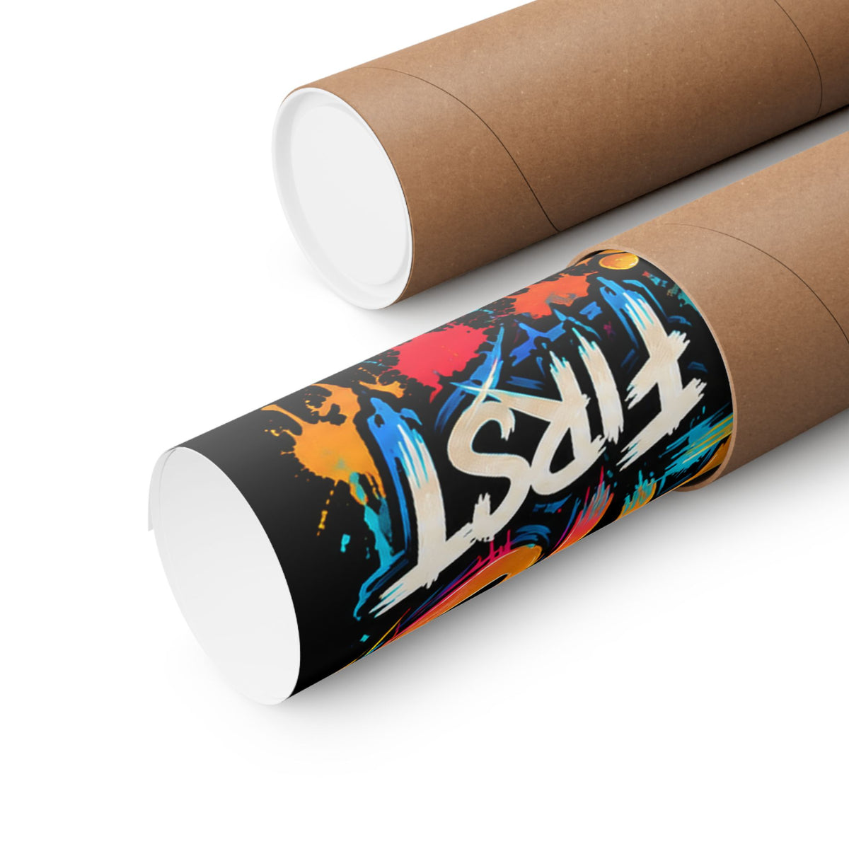 Family First Dog Poster — Colorful Graffiti Matte Vertical Print