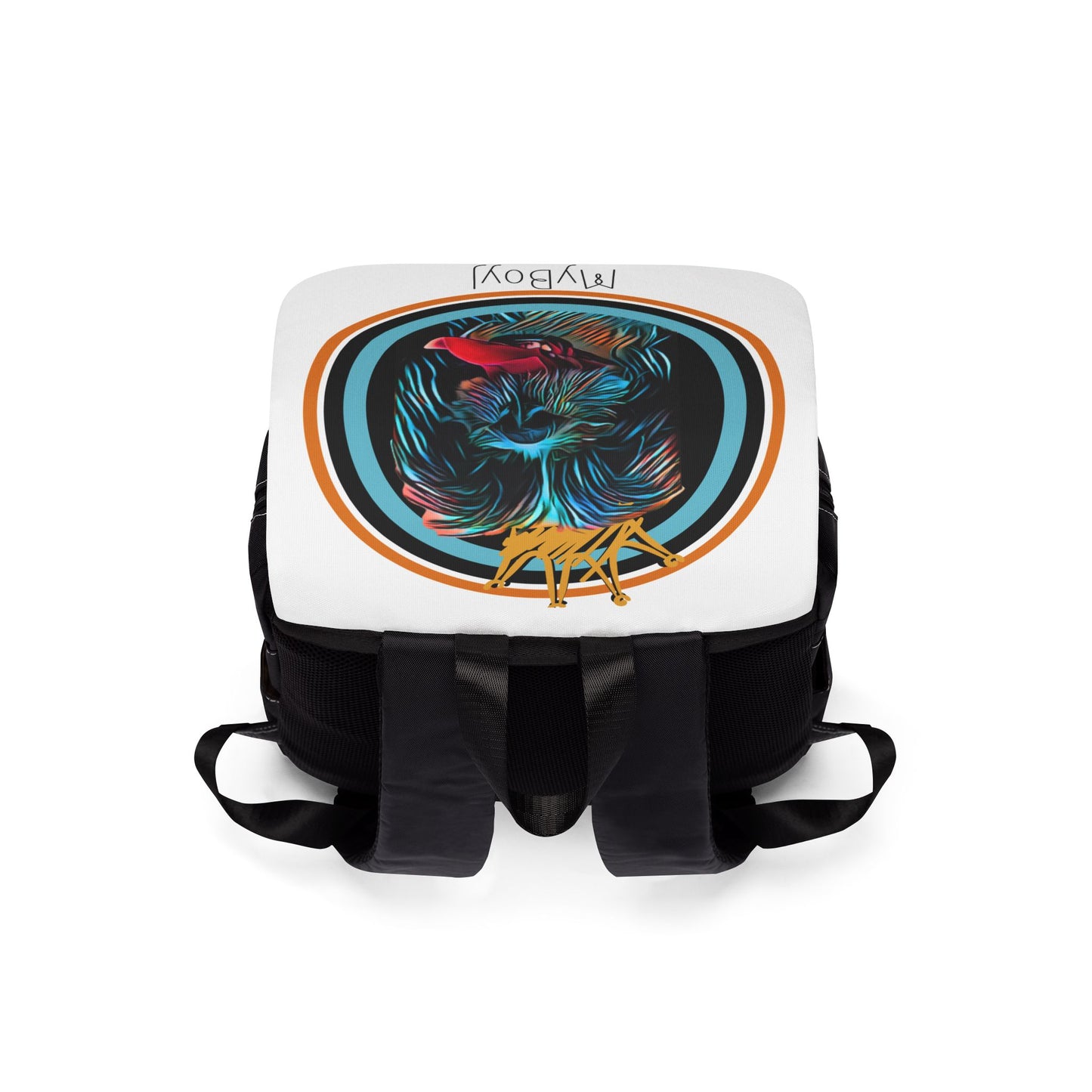 My Boy King Backpack — Colorful Lion Graphic Shoulder Backpack