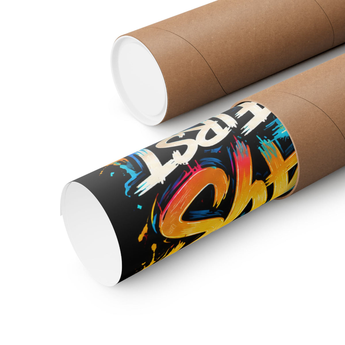 Family First Dog Poster — Colorful Graffiti Matte Vertical Print