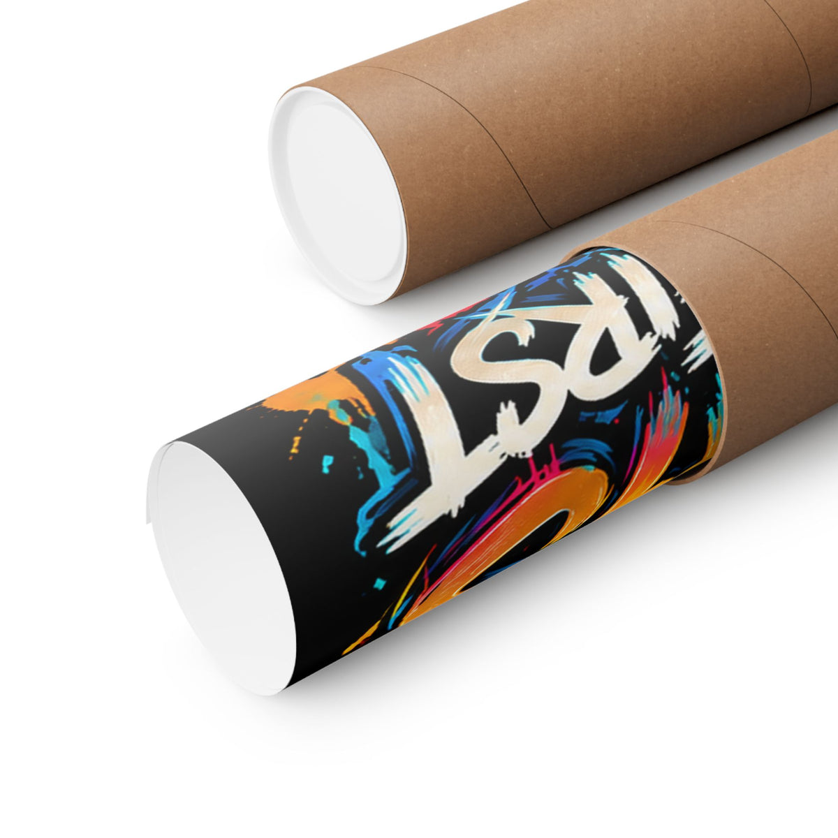 Family First Dog Poster — Colorful Graffiti Matte Vertical Print